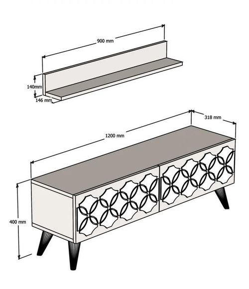 cumpără Comodă TV Trendy Nissan, Alb 120x40x31cm în Chișinău 