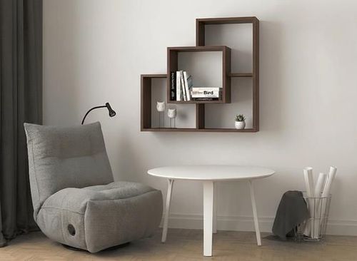 купить Полка декоративная Fabrik Home Tetris 10 (800x800x220) Орех темный в Кишинёве 