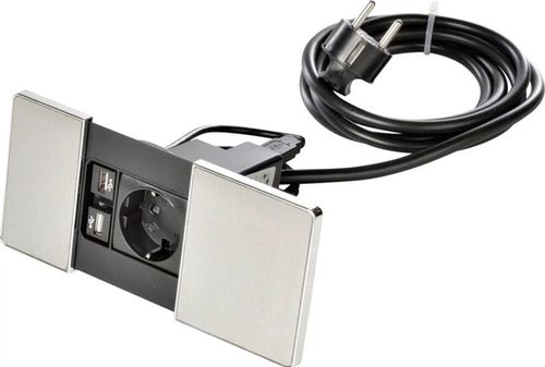 купить Розетка электрическая ASA Plastici 060.08F.00065 Versapad 1 socket F +1 USB 5V (A) + 1 USB 5V (C) Stainless steel в Кишинёве 