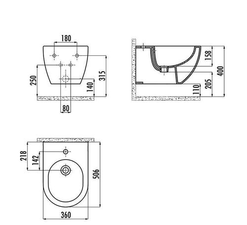 купить Биде Creavit Free FE510-00CB00E-0000 white в Кишинёве 