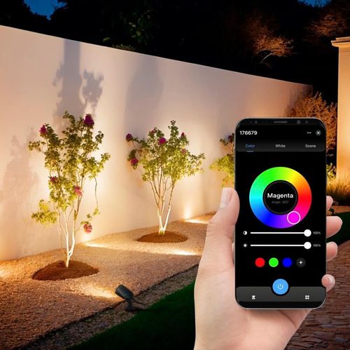 купить Светильник уличный Hama 176679 WLAN Garden Light, Garden Spotlight + Ground Spike, Matter, IP65, coloured в Кишинёве 