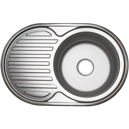 cumpără Chiuvetă bucătărie Rubano 27381 incastrabila 770x500x180mm (dreapta), inox, periat-0,8mm în Chișinău 