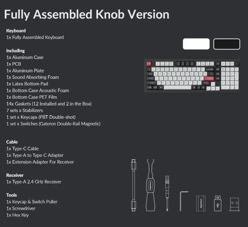 купить Клавиатура Keychron Q5 HE QMK Wireless Custom Full-Metal Mechanical Keyboard (Q5H-M1), Carbon Black в Кишинёве 