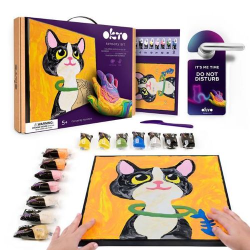 cumpără Set de creație Okto 20036 Pictură pe numere 3D cu plastilină ușoară 29x29сm, Pisica în Chișinău 