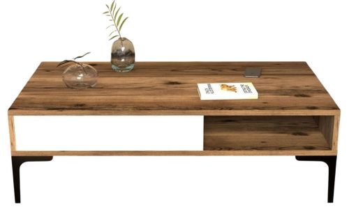 купить Журнальный столик Trendy Istanbul, Nuc, Alb 105x32x60cm в Кишинёве 