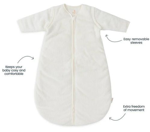 купить Детская одежда Jollein 016-410-67106 Sac de dormit rotund cu maneci detasabile Rib Ivory, 60 cm в Кишинёве 