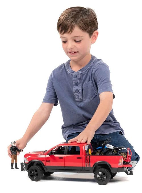 cumpără Mașină Bruder 2502 RAM 2500 cu motocicleta, 49028 în Chișinău 