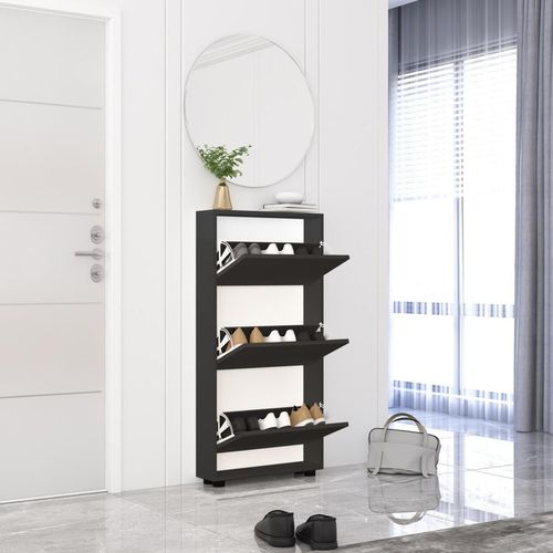 купить Полка для обуви Mobildor-Lux Leo Slim 100x16x125H cm Anthracite в Кишинёве 