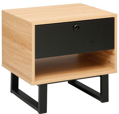 cumpără Noptieră Deco Zenvo (50x40x49H) Oak/Black în Chișinău 