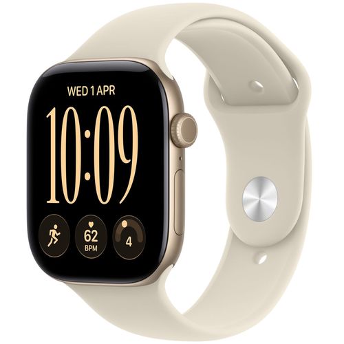 купить Смарт часы Apple Watch Series 12 GPS 46mm Light Gold Aluminium Case with Sand Sport Band M/L MJEP4 в Кишинёве 