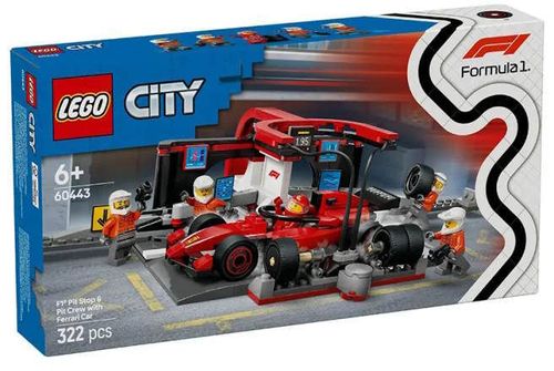 купить Конструктор Lego 60443 City F1 Pit Stop și echipa Pit Stop cu mașina Ferrari в Кишинёве 