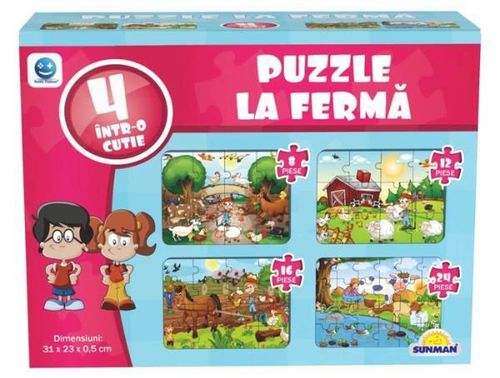 купить Головоломка Noriel S01003222 Puzzle Smile Games 4în1: Animalele la fermă (ro) в Кишинёве 