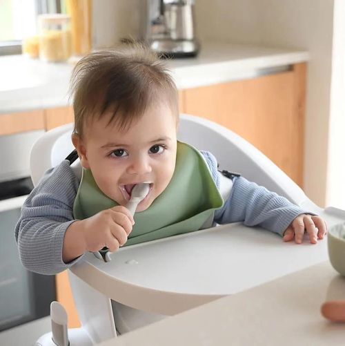 купить Посуда для кормления Beaba B913578 Set 2 linguri silicon Sage Green/Velvet Grey в Кишинёве 