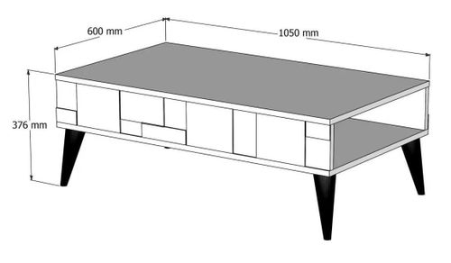 купить Журнальный столик Trendy Madrid, Antracit 105x37x60cm в Кишинёве 