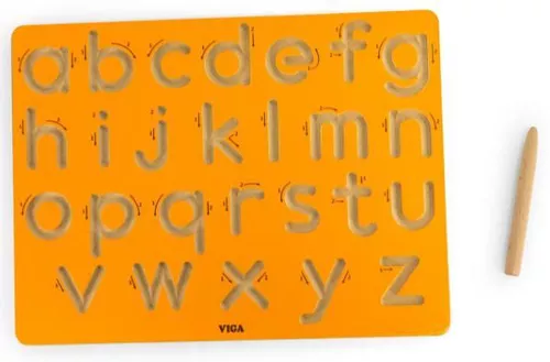 купить Набор для творчества Viga 44695 Tablă din lemn cu alfabet și indicator pentru scriere в Кишинёве 