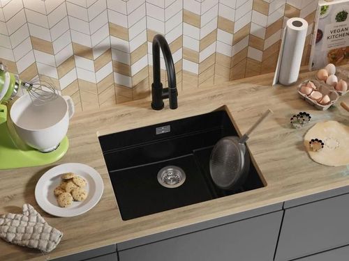 купить Мойка кухонная Primagran Prague 60 Step Level Undermount Black + accesorii 470x560 MPSKC#P в Кишинёве 