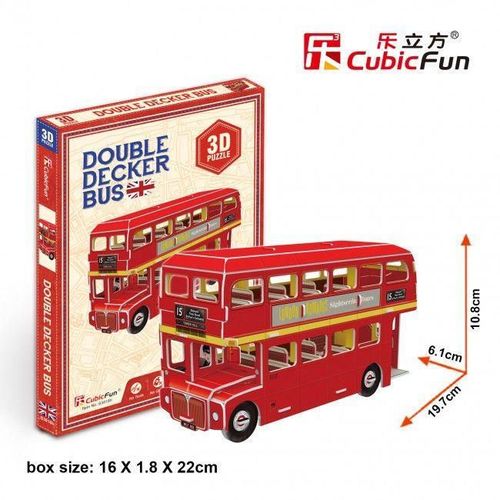купить Конструктор Cubik Fun S3018h 3D puzzle Autobuz englezesc cu etaj, 66 elemente в Кишинёве 