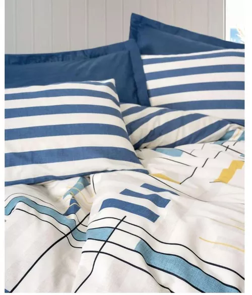 cumpără Lenjerie de pat Cotton Box Lunox Dark Blue Ranfors (2 persoane Euro) în Chișinău 