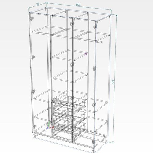 купить Шкаф Smartex (15888) N16 120cm Alb+Kashemir в Кишинёве 