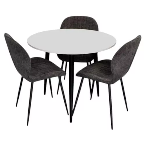 купить Комплект стол и стулья Evelin di Costacurta стол DT-404-3B + 3 стула YTC-064B UF885-15 (Dark grey) в Кишинёве 