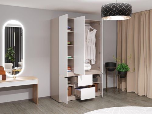 купить Шкаф Bayro Harmony 1350x2200x550 cu sertare gri piatra в Кишинёве 