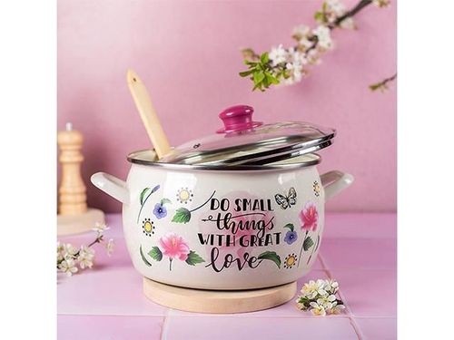 cumpără Cratiță Metalac 55006 emailată Small things D20cm, 4.2l, capac din sticla în Chișinău 