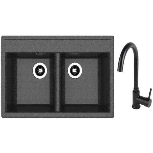 купить Мойка кухонная со смесителем Dr.Gans Astra 780 + SanDonna F 7073 negru в Кишинёве 