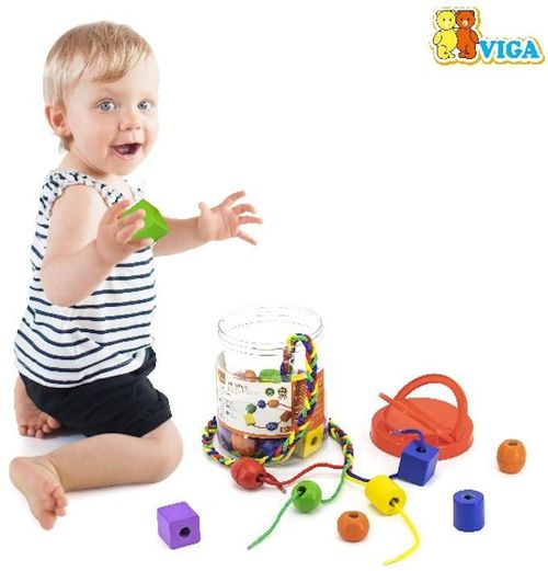 cumpără Set de creație Viga 58466 Set de joc cu șiret Mărgele și figuri geometrice în Chișinău 
