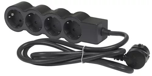 cumpără Prelungitor electric Legrand 694553 Bloc Multipriza Universal 4x2P+T(1 5M-3x1 5) Negru-Gri în Chișinău 