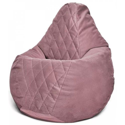 купить Кресло-мешок BeanBag BM6123, Кресло Груша из велюра Maserrati "Romb", L, пудровый в Кишинёве 