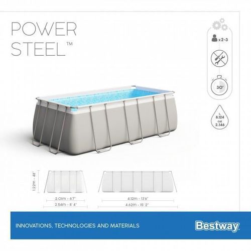 купить Бассейн каркасный Bestway 56456BW Power Steel 412x201x122cm в Кишинёве 