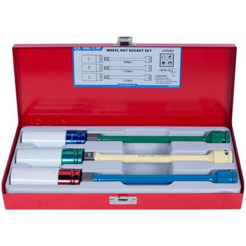 cumpără Set de tubulare, bite, duze King Tony 4406MX Set chei tubulare de impact cu perete subțire de 1/2", 17, 19, 21 cu extensii, cuplu fix în Chișinău 