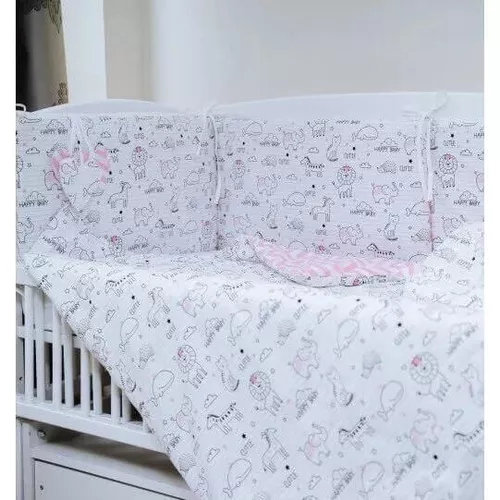 купить Детское постельное белье PernaMea Set lenjerie 8 piese HappyBaby Roz (PM.101007/2) в Кишинёве 