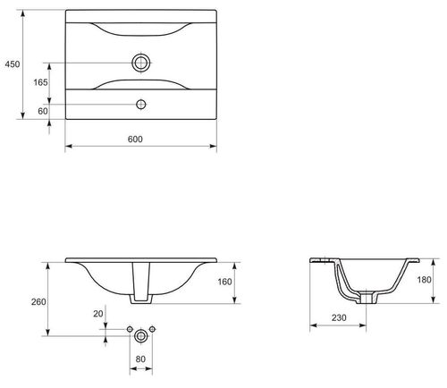 cumpără Lavoar Cersanit Ontario 600x450x180 în Chișinău 