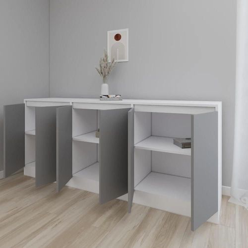 cumpără Comodă Smartex (16479) Т8 180cm Alb+Grafit în Chișinău 