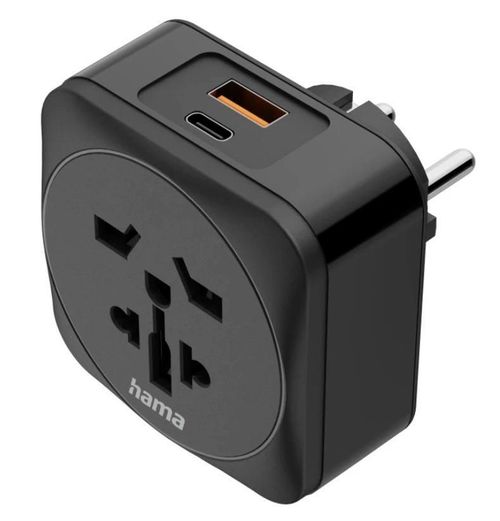 cumpără Adaptor electric Hama 223460 Travel Type E/F, 3-Pin, World to EU, USB-C, USB-A, PD, 20w în Chișinău 