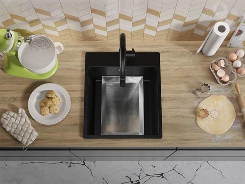 купить Мойка кухонная Primagran Riga 45 Black + accesorii 500x430 MYBKC в Кишинёве 