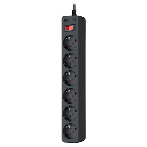 cumpără Filtru electric Sven SF-06E, 6 Sockets, Children protection, Non-Flammable, 5.0m, Black în Chișinău 