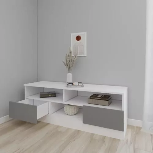 cumpără Comodă TV Smartex (16328) Т6 120cm TV Alb+Grafit în Chișinău 