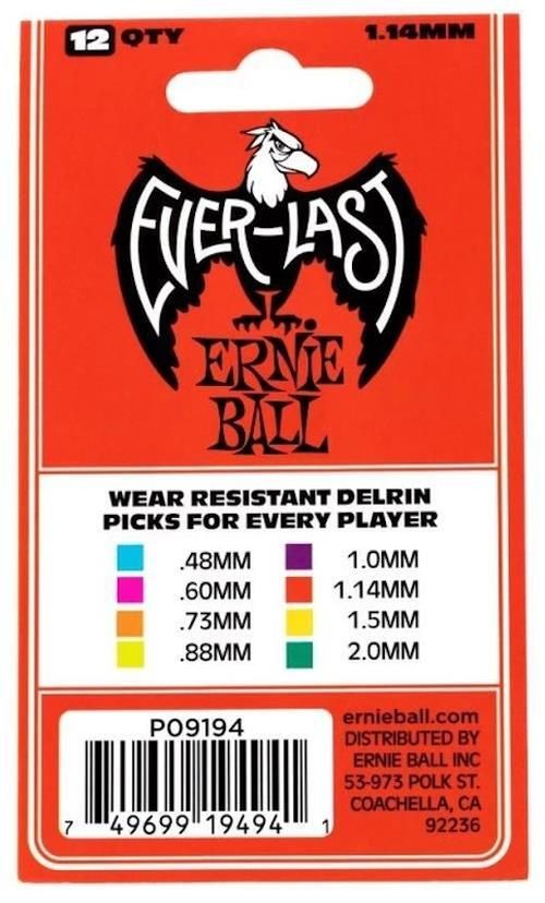 cumpără Accesoriu p/u instrumente muzicale Ernie Ball Everlast Pick Red 1.14 mm 12 Pack - Pene pentru Chitară în Chișinău 