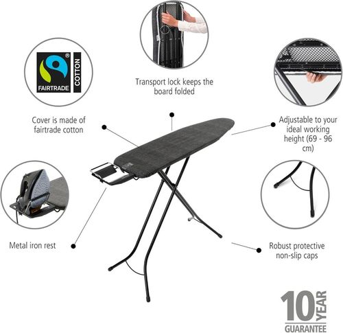 cumpără Masă de călcat Brabantia 13 43 02 B 124x38cm, Steam Iron Rest, Denim Black în Chișinău 