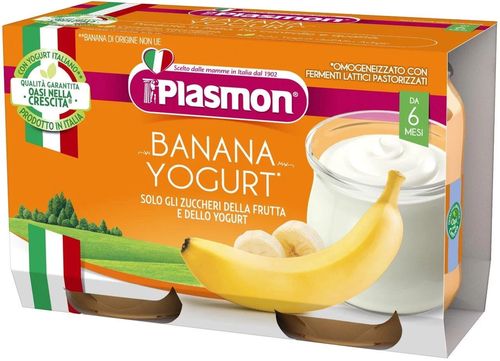 Plasmon piure din banane cu iaurt (6+ luni) 2 x 120 g 