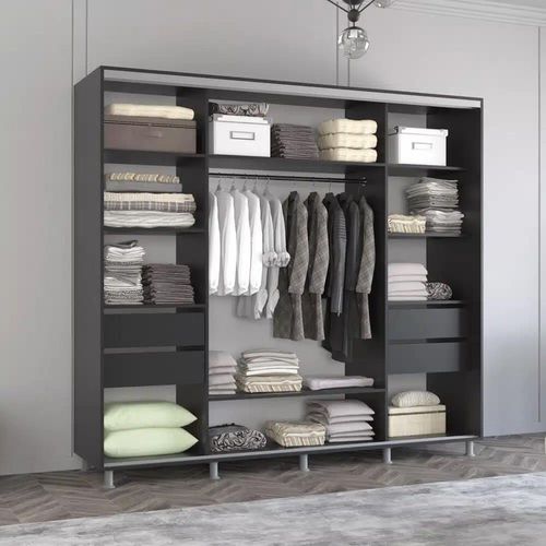 cumpără Dulap Mobildor-Lux Aron uși glisante din PAL (240x60x200H cm) Anthracite în Chișinău 