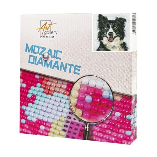 купить Картина по номерам Art Gallery BJ1156 Mozaic cu diamante 20x20cm Catel alb-negru в Кишинёве 