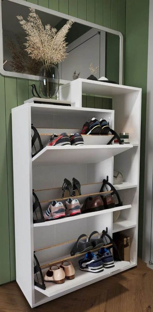 купить Полка для обуви Nex Home Lego, 90x32x143 см, Белый (18-04-01) в Кишинёве 