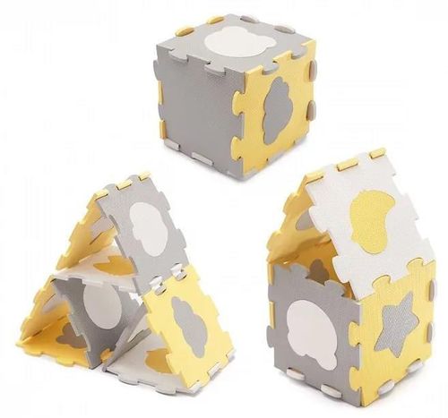 купить Коврик игровой KinderKraft Напольные пазлы-коврик LUNO SHAPES KPLUSH00YEL0000 yellow в Кишинёве 
