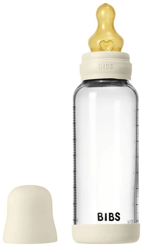 купить Поильник BIBS 5020216 Biberon din sticla anticolici Ivory cu tetina din latex 3+ luni, 240ml в Кишинёве 