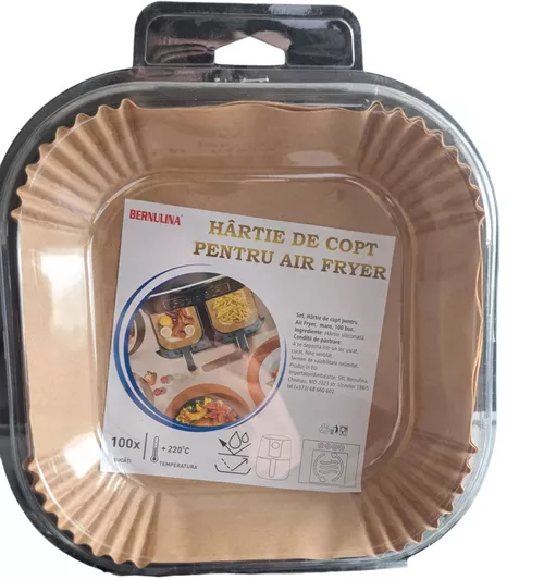 cumpără Accesoriu pentru friteuză BERNULINA Hirtie pentru air fryer 16*16 (100 buc) în Chișinău 