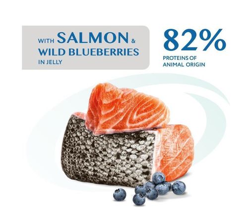 купить Корм для питомцев Optimeal 24231039 Plic pisici steril somon-afine jeleu 12x85g в Кишинёве 