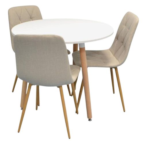 купить Комплект стол и стулья Evelin di Costacurta стол DT-404-1Wo + 3 стула YTC-080Wo Light beige в Кишинёве 